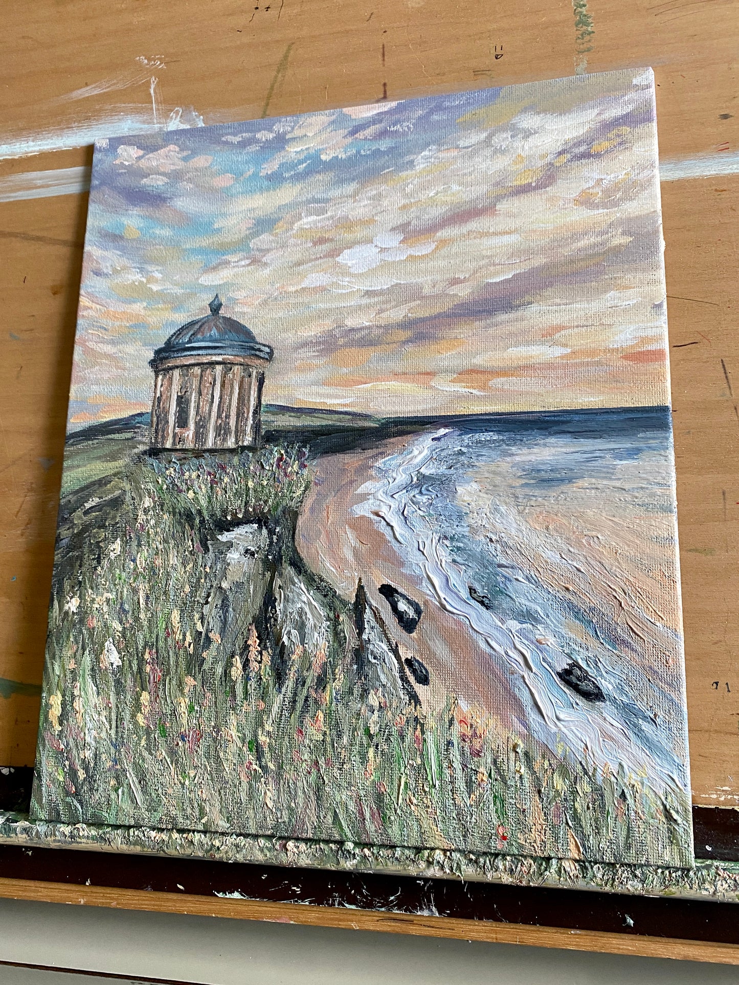 'Mussenden at Dusk' Acrylic Painting